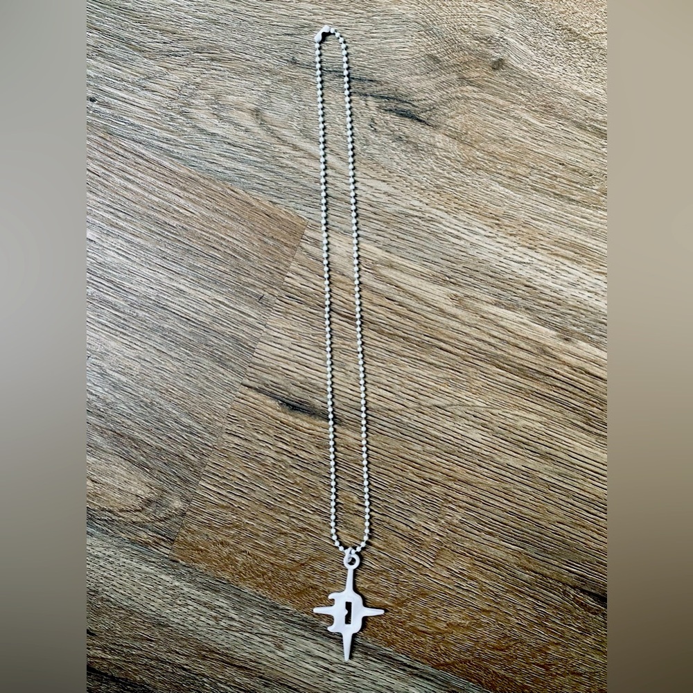 Darker Wavs White Logo Necklace